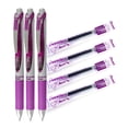 thumbnail image 1 of EnerGel Retractable Gel Roller, 0.7mm, Medium Point, 3 Pens and 4 Refills pack, Violet Ink, 1 of 7