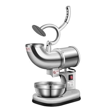 INTBUYING Broyeur de Glace Électrique à Haute Énergie, Rasoir, Machine à Fabriquer des Cônes de Neige Argent 110V / 60Hz pour Usage Domestique et Commercial
