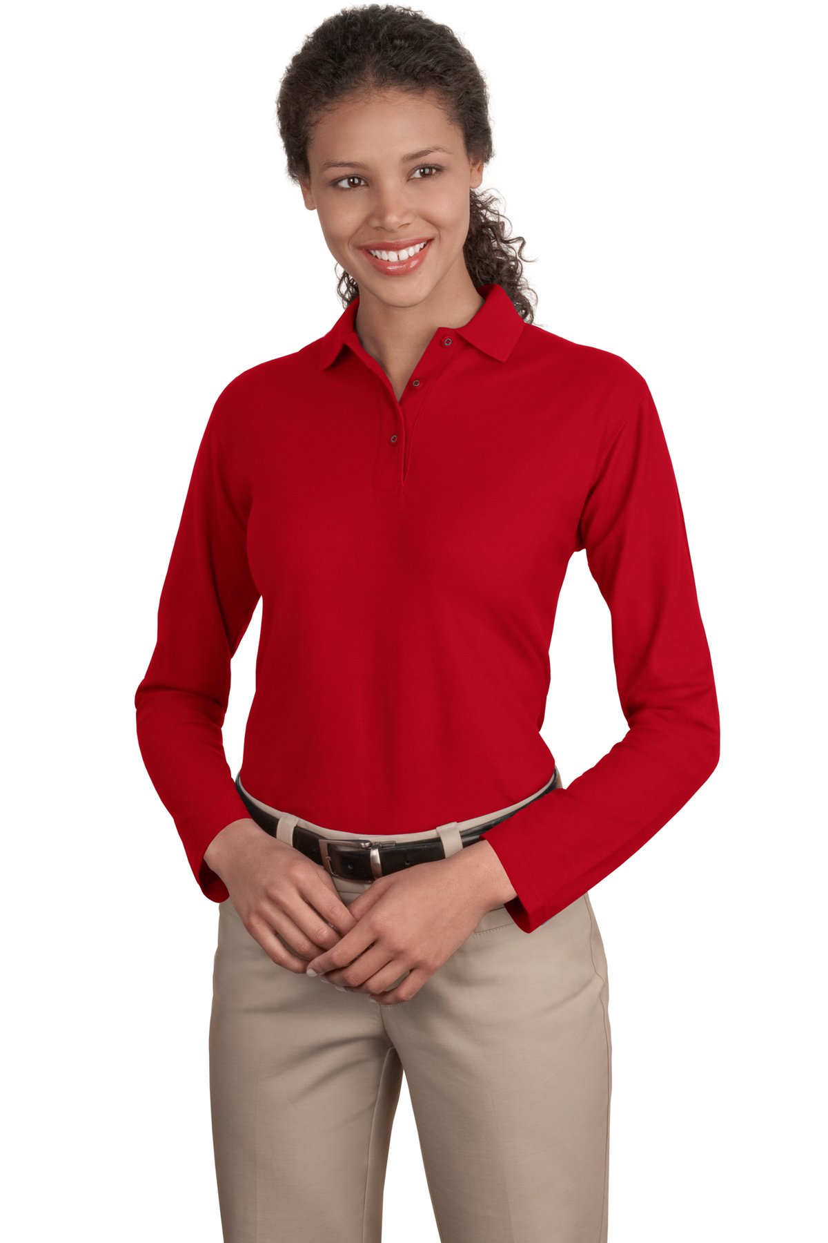 Port Authority Ladies Silk Touch Long Sleeve Polo