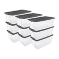 thumbnail image 1 of Sterilite 200 Quart Clear Stackable Latching Storage Box Container, Grey, 9 Pack, 1 of 10