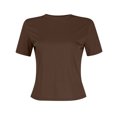 thumbnail image 5 of BVOFAR Hauts Côtelés d'Été pour Femmes 2025 Col Rond Manches Courtes T-Shirts Décontractés Confortables Coupe Ajustée, 5 of 5