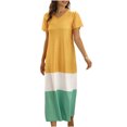 thumbnail image 1 of Birdeem Robe d'Été pour Femme à Empiècements Imprimés, Robe Aguichant à Col en V, Robe de Plage, Robe Soleil, Robe Ample, 1 of 1