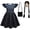 Dress+Wig+Bag, variant on HAWEE Wednesday Addams Costume for Girls Halloween Costumes Dress with Wig, Bag