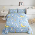 thumbnail image 2 of Erosebridal Cartoon Mouse Mice Bedding Queen Comforter Set, Star Moon Print Down Comforter, Blue, Reversible 3 Pieces, 2 of 8