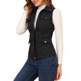 thumbnail image 4 of INSPIRE CHIC Veste Zippée pour Femme Sans Manches Anorak Gilet Utilitaire Veste avec Poches TP Noir, 4 of 8