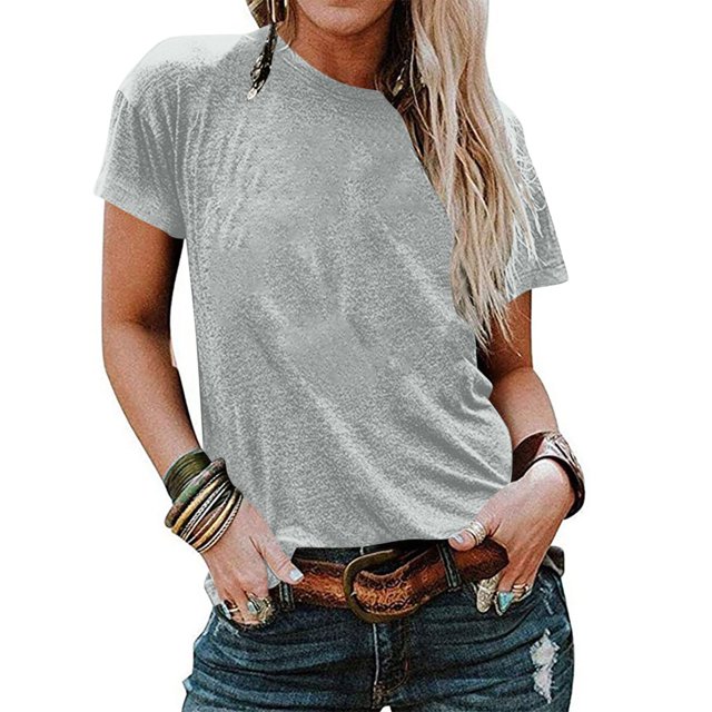 Weiqiqre Spring Tops for Women 2025 Oversized Short Sleeve T-Shirts Summer Casual Loose Fit Tops Workout Basic Tunic Tees