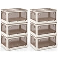thumbnail image 1 of Costway Ensemble de 6 Bacs de Rangement Empilables avec Couvercles 34,5 Gallons Boîte de Rangement Pliable en Plastique, 1 of 10