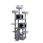 Home4Cat 74.2" 9-level Arbre de chat extra-large – Tour multi-activité pour les ménages multi-chat, gris
