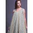 thumbnail image 3 of Bimba Chemises de Nuit en Coton Gris Pâle à 2 Feuilles et Fleurs Imprimées pour Femmes, Robe Sans Manches, Tenue de Nuit, Robe Maxi, Petit, 3 of 6