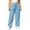 Blue, variant on Zulora Women’s Plus Size Solid Color Elastic Waist Pocket Drawstring Sports Pants Trousers