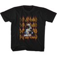thumbnail image 1 of T-Shirt Jeunesse Noir Def Leppard Hysteria Face and Logos, 1 of 2