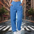 thumbnail image 2 of Yuyuzo Sweatpants for Women Elastic Waisted Fleece Lined Trackpants Solid Color Casual Cinch Bottom Joggers with Pockets, 2 of 7