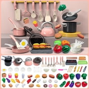 YIMWNYI Play Kitchen Set with Realistic Dishes, Utensils, and Cookware, Pretend Cutting Educational Toy, Parent-Child Interactive Role Play Toy, Ideal for Birthday Gifts