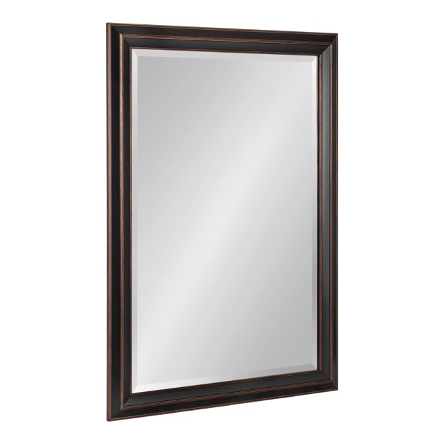Kate and Laurel Whitley Traditional Framed Wall Mirror, 24 x 34, Bronze, Classic Rectangle Bathroom Mirror with Transitional Profile and Beveled Edge Design