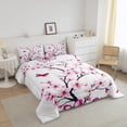thumbnail image 3 of Erosebridal Ensembles de Literie Botanique Fleurs de Cerisier Simple avec Couette, Insert de Couette Papillon Rose pour Filles, Réversible 2 Pcs, 3 of 8