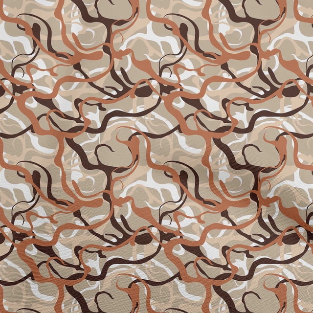 oneOone Tissu Cambric Coton Rouille Marron Abstrait Matériel de Couture Tissu Imprimé au Mètre 42 Pouces de Large