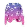 thumbnail image 4 of Wiyuqeen Chandails Flocon de Neige pour Femmes à Manches Longues Chandails de Noël Col Rond Chandail Tricoté de Fête de Noël Dégradé Chandails d'Automne, 4 of 5
