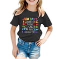 thumbnail image 1 of LUOGENLI T-Shirt pour Filles Enfants Mode Décontractée Imprimé Col Rond Manches Courtes T-Shirt Haut Chemises pour Filles Tendance Mini Noir 4-5 Ans, 1 of 4
