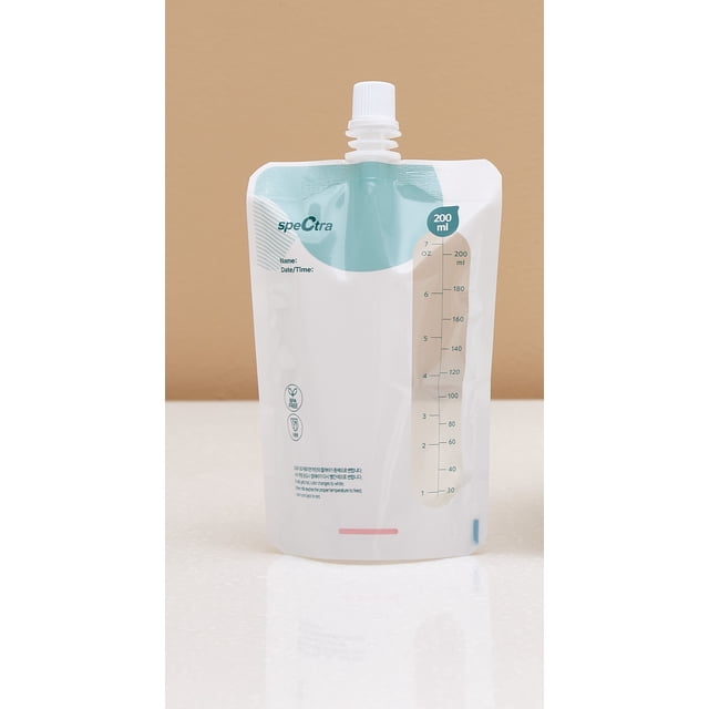 Spectra Sacs de Rangement pour Lait Maternel, à Fermeture Éclair, Pré-Stérilisés, 200 ml, Lot de 30