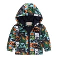 thumbnail image 1 of Toddler Boys Rain Jacket Toddler Kids Baby Boys Girls Fashion Cute Cartoon Dinosaur Rabbit Pattern Windproof Jacket Hooded Coat Toddler Jackets for Girls Toddler Girls Jacket, 1 of 9