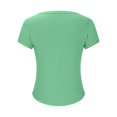 thumbnail image 4 of GigrtiJin Womens Short Sleeve U-Neck Tops Summer Ribbed Slim Basic Fashion T Shirt Solid Color Trendy Soft Blouse, 4 of 6