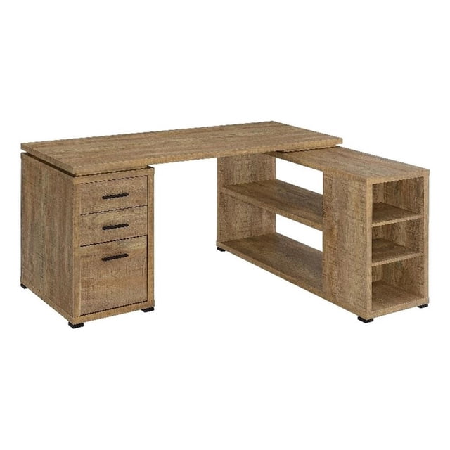 Scranton & Co 60-inch 3-drawer L-Shape Engineered Wood Computer Desk in Mango