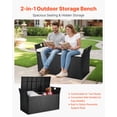 thumbnail image 2 of VEVOR Banc de Rangement Extérieur 90 Gal, Coffre de Terrasse en Rotin PE pour Patio et Jardin, Siège Extérieur et Rangement, 2 of 9