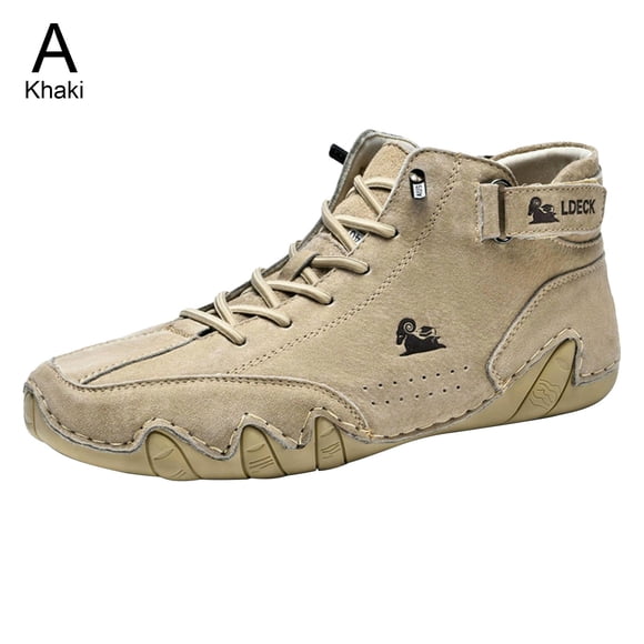 Italian Suede Boots Handmade with Closure High Tops Men's Casual Shoes Cottons, Z7C4