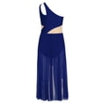 thumbnail image 4 of Moggemol Robe de Danse Ballet Lyrique pour Filles, une Épaule Sans Manches, Découpe Haute Basse, Robe en Maille Fluide, Bleu Marine 8, 4 of 7