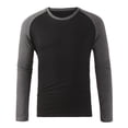 thumbnail image 3 of vdgthytj T-Shirts pour Hommes Tendance à Blocs de Couleur Col Rond Manches Longues Chandail T-Shirts Vintage Slim Basiques Raglan Tops, 3 of 7