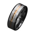 thumbnail image 4 of Fashion Men Matte Stripe Titanium Steel Band Ring Wedding Party Jewelry Gift, 4 of 5