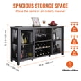 thumbnail image 3 of KFFKFF 47 Inch Commercial Bar Storage, Beverage Stand for Spirits & Glassware, Dining Room Storage Unit with Wine Holder, Independent Rustic Wooden Beverage Cabinet, 3 of 8