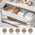 thumbnail image 4 of FullFurnique Lift Top Coffee Table with Large Hidden Compartment and Storage Open Shelf, White, 4 of 9