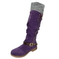 thumbnail image 1 of B91xZ Bottes d'Équitation pour Femmes à Fermeture Éclair, Bout Rond, Bottes de Combat de Moto Mode pour Femmes, Violet 9, 1 of 3