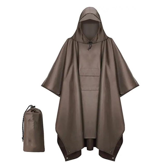 Manteau Imperméable Léger Réutilisable pour Randonnée avec Capuche pour Activités Extérieures