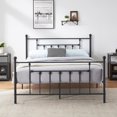 thumbnail image 2 of VECELO Full Size Metal Platform Bed Frame with Headboard and Footboard, Heavy Duty Bed Frame, No Box Spring Required, Black, 2 of 8
