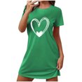 thumbnail image 1 of Amzcrzy Pyjamas pour Femmes Mode Imprimé Cœur Valentines Day Robe Décontractée Confortable à Manches Courtes Chemises de Nuit pour Femmes Valentines Day Cadeaux, 1 of 5