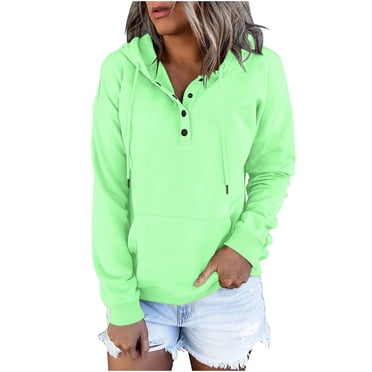 Timegard Women's Hoodies Casual Long Sleeve Solid Color Sweatshirt Fall Winter Loose Pullover with Pocket