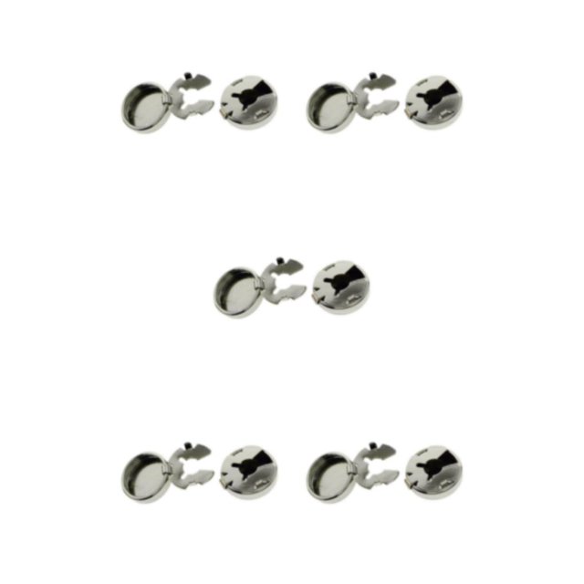 Transemion Round Men Cufflinks Cuff Button Covers 2 Suit Gift Business Pieces Men Silver 15mm Diameter 5Set