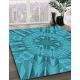 thumbnail image 3 of Ahgly Company Tapis Rectangulaire Lavable en Machine Intérieur Transitionnel Vert Cyan Foncé, 2 Pieds x 3 Pieds, 3 of 7