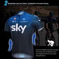 thumbnail image 2 of Ensemble Court de Maillot de Cyclisme pour Homme Respirant à Fermeture Éclair Intégrale Rembourré 3D, 2 of 6