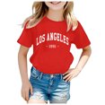 thumbnail image 1 of T-shirts pour Filles pour Enfants Décontractés à Manches Courtes avec Imprimé de Lettres, Col Ras du Cou, Tenue de Tous les Jours, 1 of 4