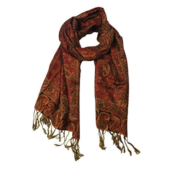 Peach Couture Châle Enveloppant Élégant Réversible à Motif Cachemire Pashmina