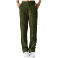 thumbnail image 1 of Besolor Pantalon Cargo Extensible Taille Haute Femme Ample Multiples Poches Jambe Droite Grand Pantalon Pantalon Mode Mode Urbaine, 1 of 6
