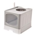 thumbnail image 4 of Bunblic Fully Enclosed Hooded Cat Litter Box Cat Toilet Removable Reusable Front Entry Top Exit Drawer Type Cats Potty Pet Litter Box Gray, 4 of 8
