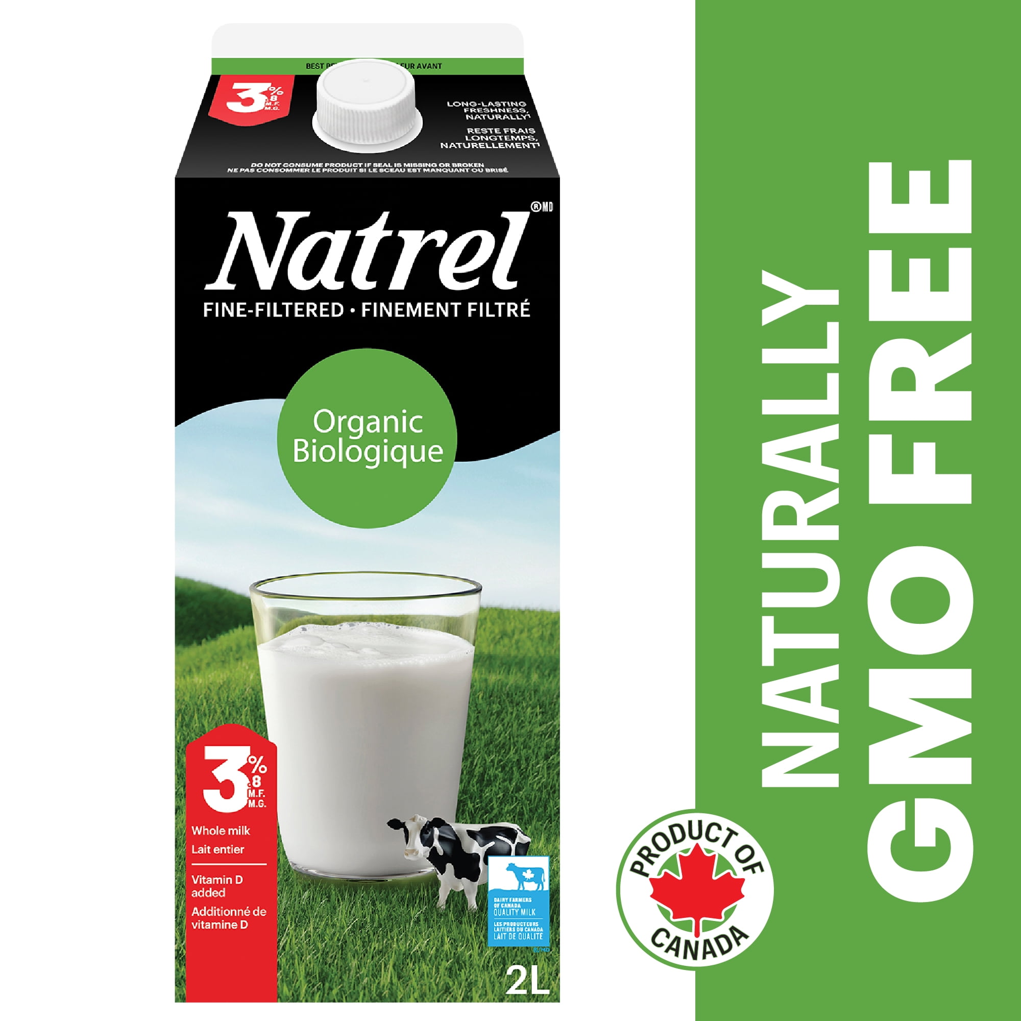 Natrel Organic Fine Filtered 3.8% Milk 2l 2 L