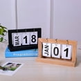 thumbnail image 3 of Youkk Calendrier Perpétuel Fiable Compagnon de Bureau Bois de Bambou Jaune Réutilisable Unique Bleu, 3 of 6