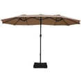 thumbnail image 1 of Patiojoy 15 Ft Outdoor Double-Sided Patio Umbrella with Base Tan, 1 of 3