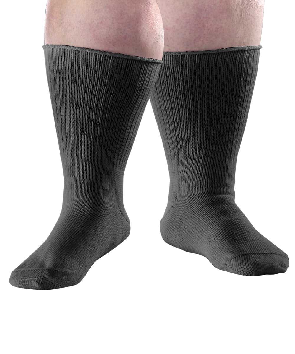 Silverts Men & Women Oversize 2-Pack Socks, L, Black