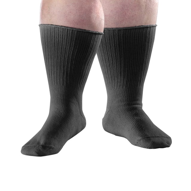 Silverts Chaussettes Surdimensionnées pour Hommes et Femmes, Lot de 2, TG, Noir. Chaussettes Noires Extra Larges pour Oedème Conçues pour les Pieds Diabétiques et Enflés, Dotées d'Une texture Côtelée et d'Une Matière Extensible pour le Confort. Convient aux Hommes et aux Femmes, Lavables à la machine, et Vendues en Lot de 2.